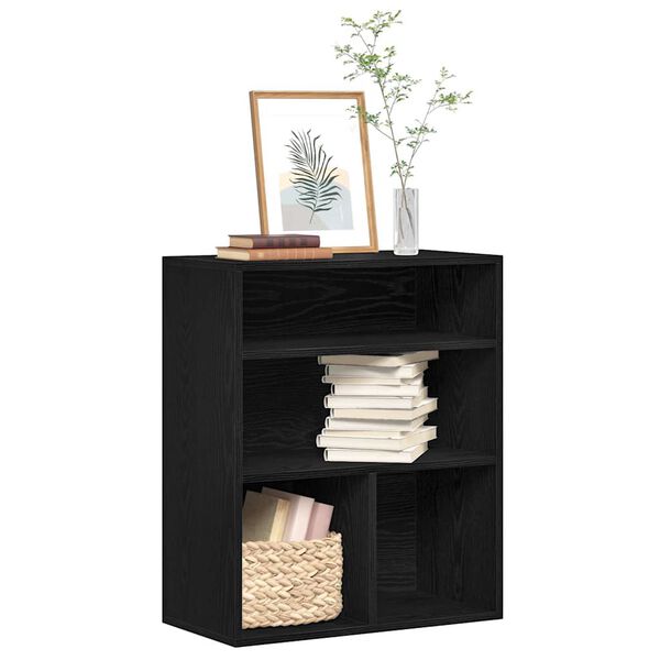 vidaXL Book Cabinet Black Engineered Wood Medium Book Cabinet
