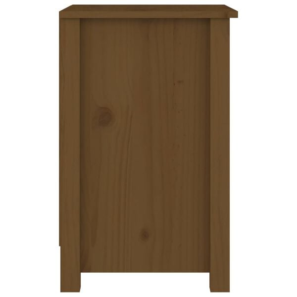 vidaXL Bedside Cabinet Honey Brown Solid Pine Wood Standard