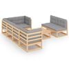 vidaXL Garden Lounge Set Natural wood