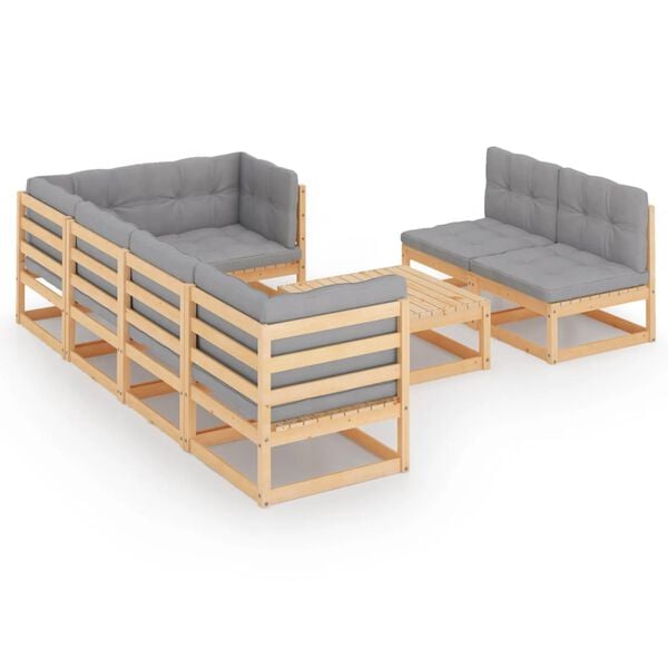 vidaXL Garden Lounge Set Natural wood