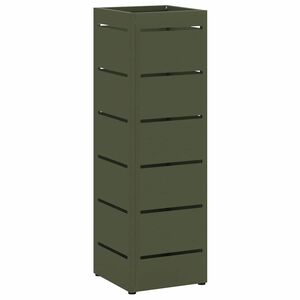 vidaXL Umbrella Stand with Storage Olive 6.10 x 6.10 x 19.29 in Metal