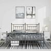vidaXL Bed Frame Black Powder-coated steel King Bed Frame Rectangular