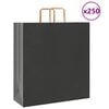vidaXL Paper Bags 250 pcs with Handles Black 45x17x48 cm