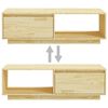 vidaXL Coffee Table Natural Solid Pinewood Medium Storage Coffee Table