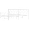 vidaXL Bed Frame White Powder-Coated Steel Super King Metal Bed