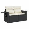 vidaXL Garden Sofa Set Black, Cream White