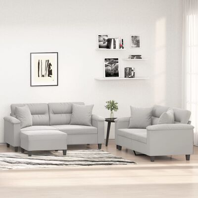 Vidaxl 3 Piece Sofa Set With Pillows