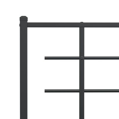 vidaXL Metal Bed Frame with Headboard Black 39.4"x78.7"