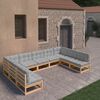 vidaXL Garden Lounge Set Natural Wood Solid Pinewood Large Modular
