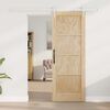 vidaXL Sliding Door ORKDAL Brown 28.94 x 78.15 in Solid Pine Wood