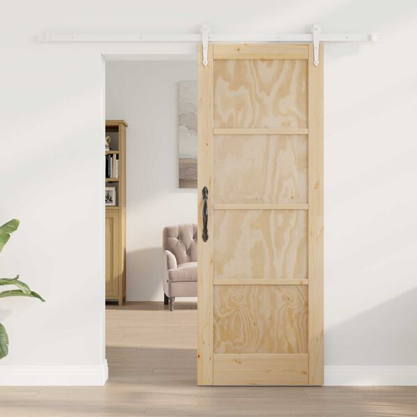 vidaXL Sliding Door ORKDAL Brown 28.94 x 78.15 in Solid Pine Wood