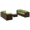 vidaXL Patio Lounge Set Set of 6 Brown