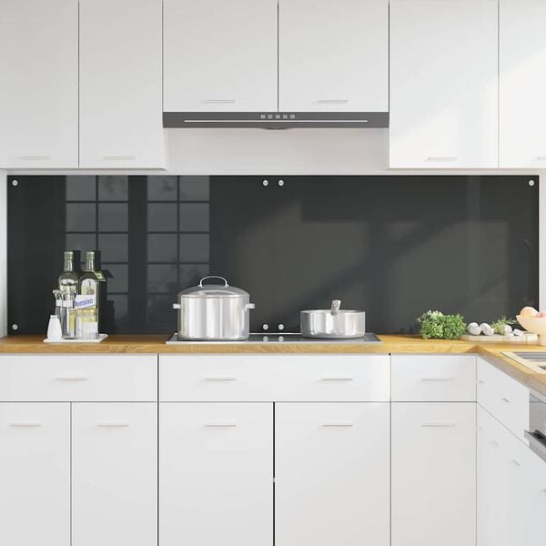vidaXL Kitchen Backsplash 2 pcs Dark Grey 39.37 x 23.62 in