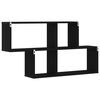 vidaXL Wall Shelf Black Oak 29.92 x 5.91 x 20.87 in Engineered Wood