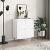 vidaXL Sideboard White Engineered wood, Iron Medium Sideboard