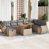 vidaXL Garden Sofa Set Beige Poly Rattan Large Water-resistant materials