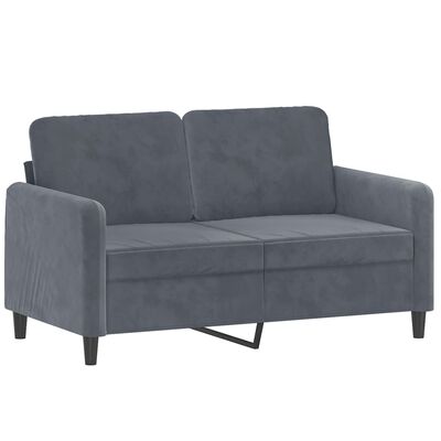 vidaXL 2 Piece Sofa Set with Pillows Dark Gray Velvet