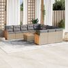 vidaXL Garden Sofa Set Mix Beige PE Rattan Large Modular
