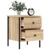 vidaXL Bedside Cabinet Sonoma Oak Engineered Wood, Iron Adjustable Feet
