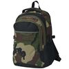 vidaXL School Backpack 10.6 gal Black and Camouflage