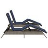 vidaXL Patio Sun Lounger Gray Poly Rattan Standard Size