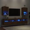 vidaXL TV Cabinet Set of 2 Brown Oak Engineered Wood 15.9x11.8x23.6 in