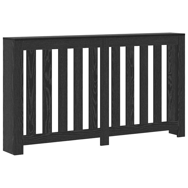 vidaXL Radiator Cover Black Oak 58.66 x 7.87 x 32.28 in
