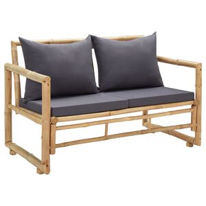 vidaXL Garden Bench Dark grey, Natural bamboo