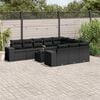 vidaXL Garden Sofa Set Black PE rattan Large Adjustable Feet