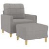 vidaXL Sofa Chair with Footstool Light Gray 23.6" Fabric
