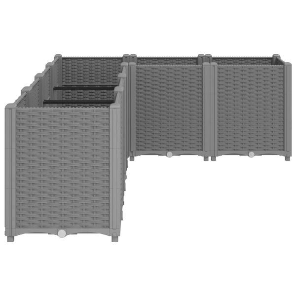 vidaXL Garden Planter Light grey Polypropylene Large Modular