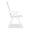 vidaXL Garden Chair Set of 4 White Plastic Medium Foldable