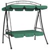 vidaXL Garden Swing Bench Green Powder-coated steel Large