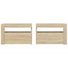 vidaXL Bedside Cabinet Set of 2 Sonoma Oak Engineered wood