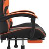 vidaXL Gaming Chair with Footrest Black and Orange Faux Leather