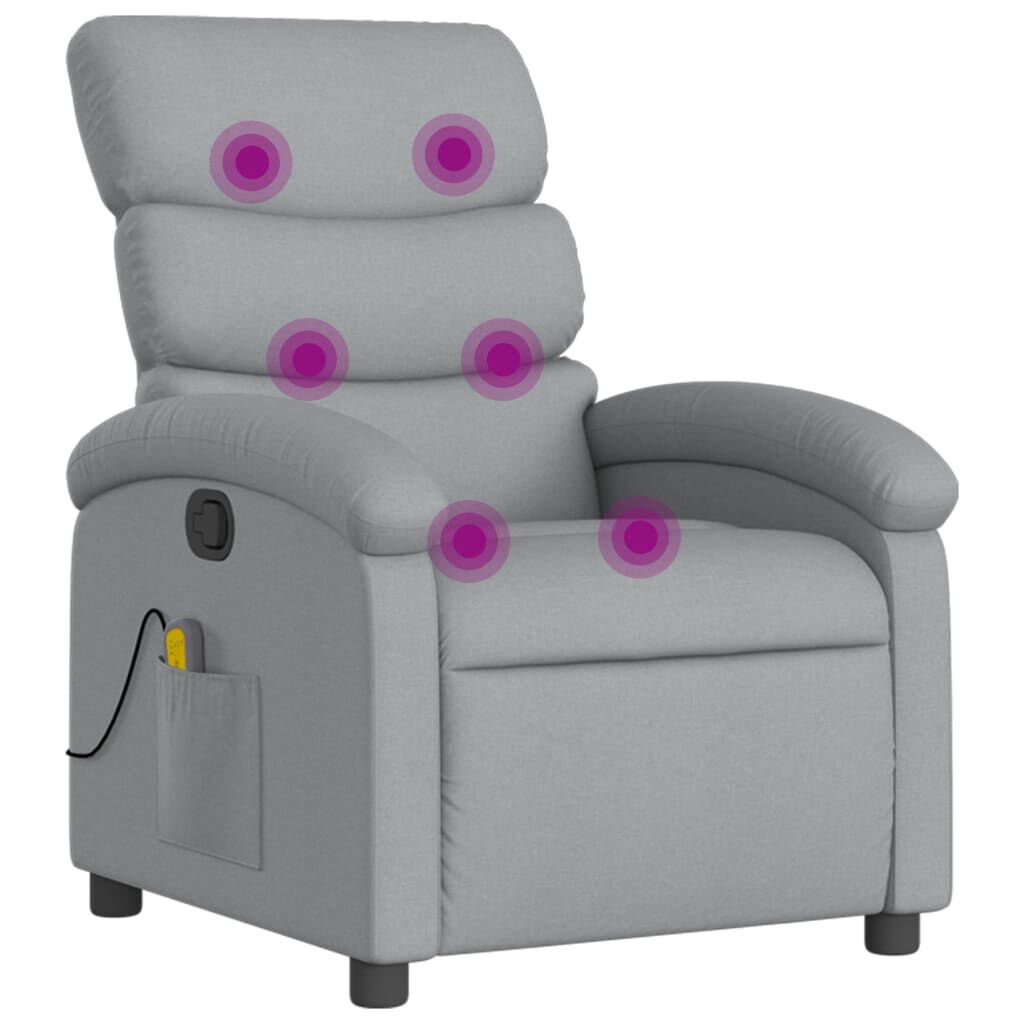 vidaXL Massage Recliner Chair Light grey