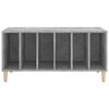 vidaXL Record Cabinet Concrete Gray Engineered wood, solid eucalyptus wood