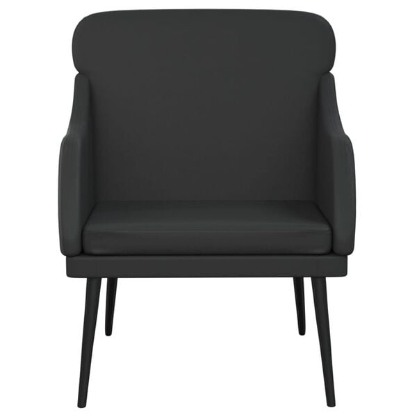vidaXL Armchair Black Faux leather, metal, plywood 24.8 x 29.7 x 31.5 in