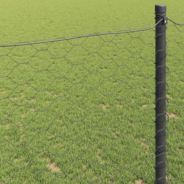 vidaXL Hexagon Fence Grey 5.25 x 328.08 ft PVC