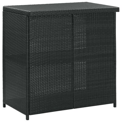 vidaXL 3 Piece Bar Set Poly Rattan Black