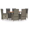vidaXL Garden Dining Set Grey PE rattan Medium Garden Dining Set