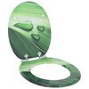 vidaXL WC Toilet Seats with Soft Close Lid 2 pcs MDF Green Water Drop Design (2x146915)