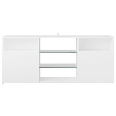 vidaXL TV Cabinet with LED Lights White 47.2"x11.8"x19.7"