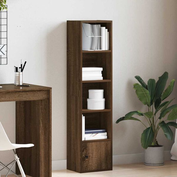 vidaXL Bookcase Brown Oak Engineered Wood Medium Reversible Bookcase