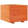 vidaXL Garden Planter Wax Brown Solid Pine Wood 24 in Wooden Planter