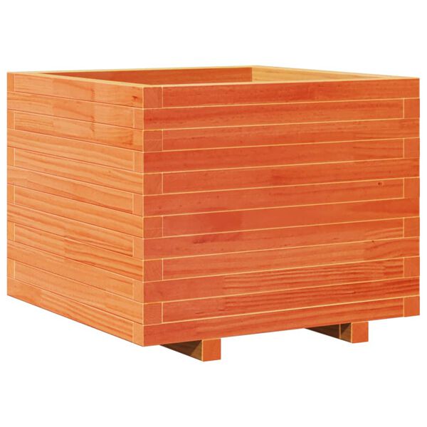 vidaXL Garden Planter Wax Brown Solid Pine Wood 24 in Wooden Planter