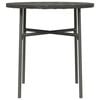 vidaXL Tea Table Grey PE Rattan, Powder-Coated Steel, PP Board