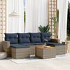 vidaXL 7 Piece Patio Sofa Set with Cushions Gray Poly Rattan