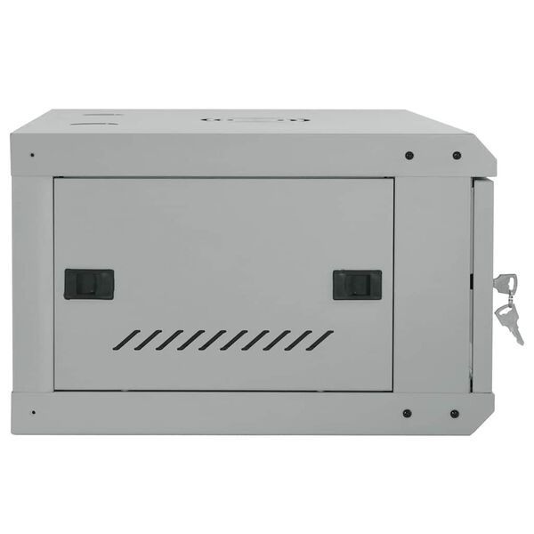 vidaXL Network Cabinet with Storage Gray 60 x 45 x 28 cm Steel