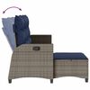 vidaXL Garden Sofa Set L-shaped sofa: Grey, Cushions: Navy blue PE rattan
